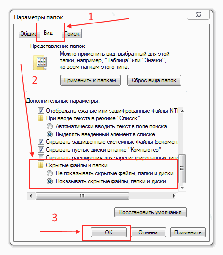 Как открыть скрытые папки в Windows 7